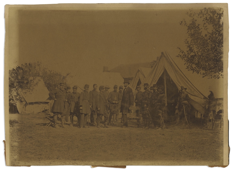 The Famous Civil War Photograph, ''Lincoln at Antietam'' -- Albumen Print by Alexander Gardner Measures 9'' x 6.75''